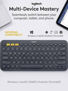 Logitech K380 Wireless Keyboard Dual-Mode Office Portable Silent Phone Laptop Ergonomic Design Tablet Laptop Phone Universal Lightweight Portable - View 4