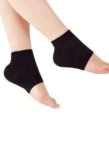 4 Pcs Moisturizing Heel Socks For Men And Women - Exfoliating And Softening Foot Pads, Fragrance-Free Breathable Anti-Cracking Socks, Beige And Black Options, Fitted Design To Relieve Heel Cracking, Soft And Comfortable Material - Multicolor - View 3