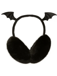 2pcs Bat-Shaped Little Devil Earmuffs Gothic Style Warm Ear Covers Foldable Dark Style Halloween Personalized - Multicolor - View 7