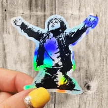 Kneeling Boy Shouting, Symbolizing Freedom, Hope, Breaking Chains, Rebirth - Waterproof Vinyl Sticker - Durable Smooth Surface, Self-Adhesive Bumper Sticker, Suitable For Cars, Windows, Laptops, Trucks, Water Bottles - Multi-Purpose Durable Design, Car Sticker - Vinyl - View 13
