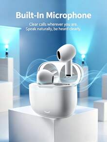 Earbud Bluetooth Nirkabel Sejati TWS, Earphone Bluetooth 5.3 Stereo HiFi: Suara Berkualitas Tinggi, Panggilan Peredam Kebisingan Cerdas, Latensi Sangat Rendah - Putih - View 2