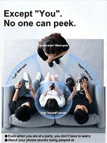 CASECOPS 4 Buah Pelindung Layar Kaca Tempered 360° Empat Sisi Perlindungan Privasi Penuh, Anti-Intip, Anti-Spy, Anti-Sidik Jari, Benar-benar Tidak Terlihat dari Semua Sudut, Kompatibel dengan iPhone 17 Pro Max/17 Air/16E/16 Pro Max/16 Pro/16 Plus/16/15 Pro Max/14 Pro Max/13/12/11/XS Max/XR Plus Series, Hadiah Ulang Tahun, Hadiah untuk Keluarga, Teman - 4 buah - View 3