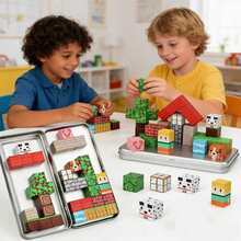 80pcs Kids Magnetic Building Blocks - 3D Construction Magnetic Blocks Set, Mini Travel Portable Building Blocks Tin Box, STEM Sensory Game Puzzle, Enhance Children's Cognitive And Focus Skills, Perfect Educational Gift For Boys And Girls - Multicolor - View 9