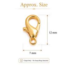 12x7mm Gold Tone Lobster Clasps For Jewelry Making, Small Trigger Claw Clasps Without Jump Rings For Bracelets, Necklaces And DIY Accessories - KC Gold - View 2