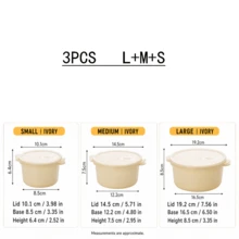 3个装多用途加厚透明密封食品储物盒，长方形冰箱冷冻室收纳盒，微波炉塑料容器（大/中/小） - 彩色 - 查看 23