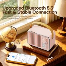 Vintage Retro Bluetooth Wireless Mini Speaker, Stereo Clear Sound Quality, Deep Bass, Portable Speaker, Compatible With IPhone, Android Devices And Tablets - Multicolor - View 2