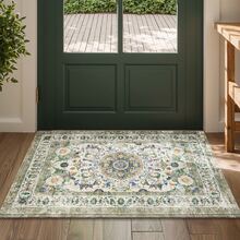 1pc Vintage Bohemian Mandala Floral Pattern Kitchen Mat Set, Made Of Soft Wear-Resistant, Stain-Resistant Fabric With Non-Slip Backing, Easy To Clean, Suitable For Kitchen, Hallway, Entryway, Dining Room And Other Areas, Perfect For Daily Home Decor And Housewarming Gift Decoration - Multicolor - View 5