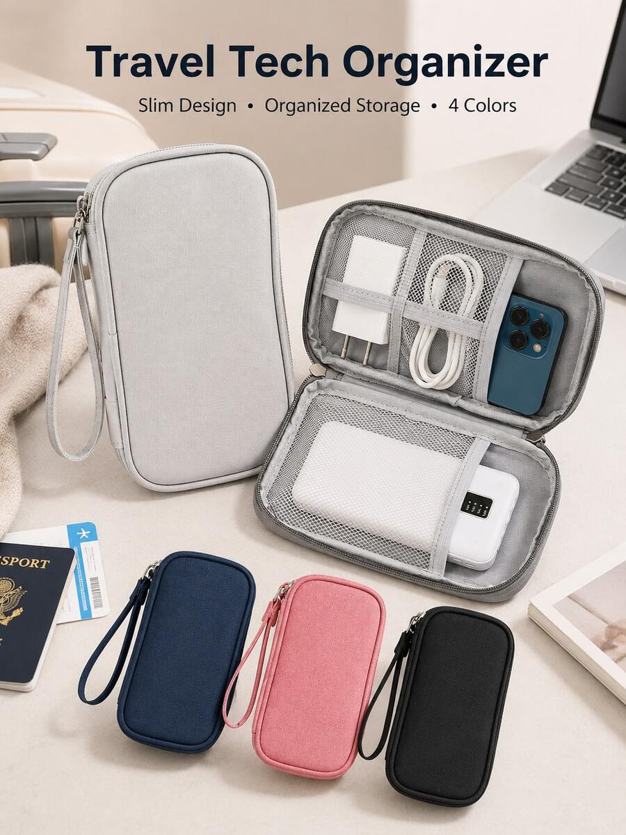 3/1pc Digital Accessory Organizer Pouch/Case; Multifunctional Travel Storage Box Suitable For Phone Cases, Coin Purses, Jewelry, And More; Lightweight And Portable-Ideal For Travel, Graduation Season, And The Back-To-School Season.