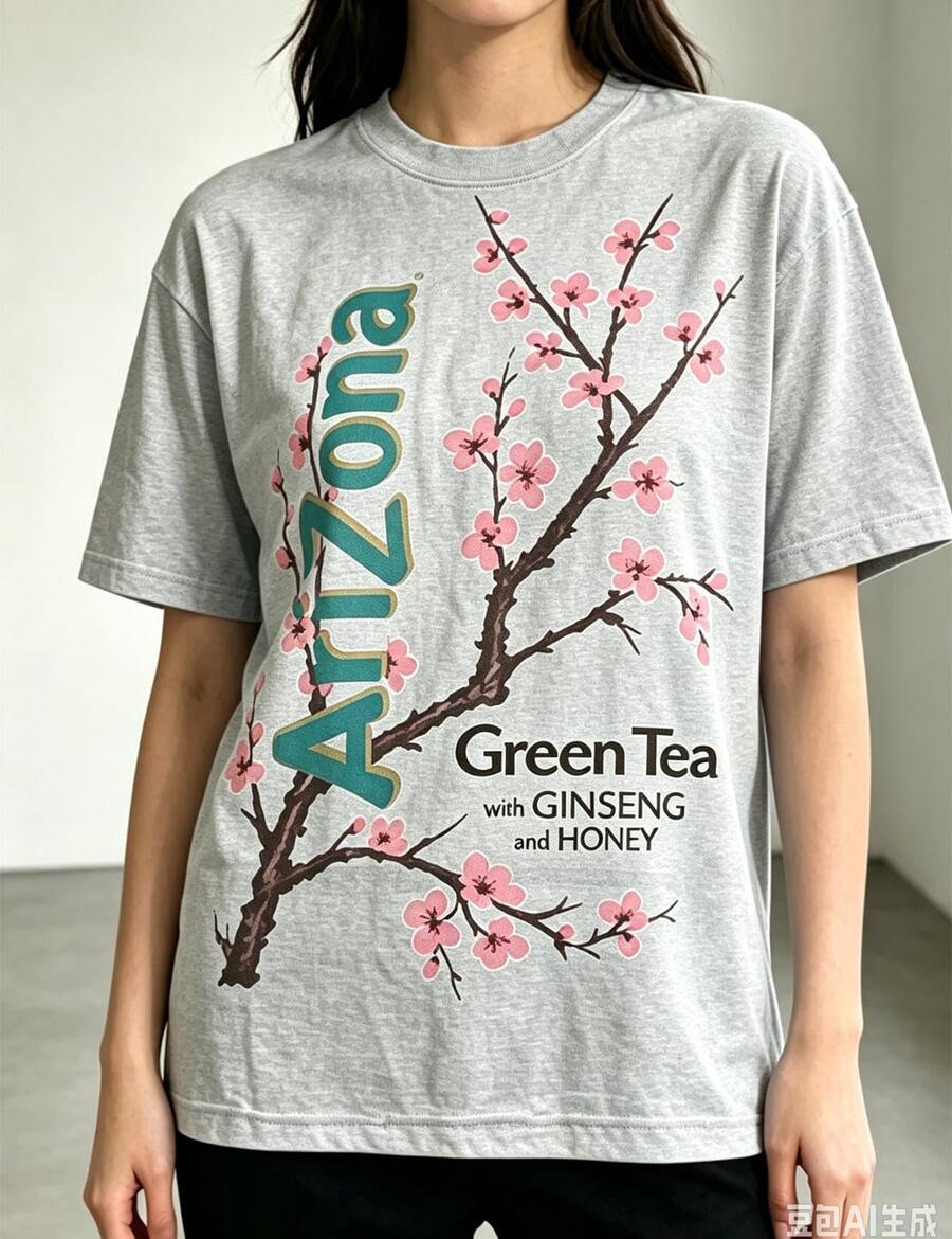 100% Cotton Women's T-Shirt - Men'S Tee Featuring Arizona Green Tea Design - 2026 Everyday Apparel - Summer Tops - New Summer Outfits For Women - 灰色 - 查看 1