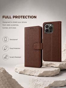 VOUVI Premium Vintage Card Holder Phone Case, Compatible With IPhone 18 17 16 15 14 13 12 11 Pro Max, Luxury PU Leather Wallet Case, Compatible With 16 15 14 Plus - Black - View 6