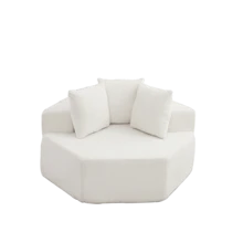 Swivel Chair - Beige + Chenille + 1 Seat - View 6