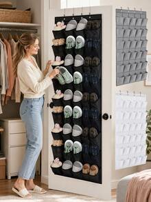 40/24/14 Pocket Large Mesh Hanging Shoe Rack Organizer, Over-The-Door Hanging Shoe Storage With Mesh Pockets For Home, Entryway, Bedroom, Dorm, Classroom, Back To School, Flip-Flops, Men's And Women's Shoes - View 3