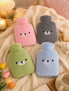 1pc New Cute Student Plush Hot Water Bottle, Cartoon Hand Warmer, Winter Foot Warmer - A - View 3