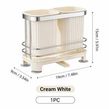 1pc Kitchen Utensil Storage Rack With Drip Tray, Countertop Utensil Organizer, Suitable For Chopsticks, Spoons, Forks And Cooking Tools, Detachable Drip Storage Basket, Suitable For Sink, Bathroom Or Kitchen Countertop, Space-Saving Utensil Storage Drying Rack - Multicolor - View 10