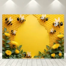 1pc Honeycomb Background Cloth Is A Multifunctional Banner Suitable For Birthdays, Celebrations, Gardens, And Interior Decoration, And Can Be Used As A Party Background. Its Honeycomb Pattern Design Can Be Used As A Bee Themed Decoration - A - View 6