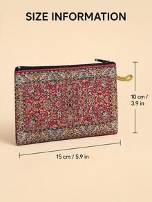 XD Gorgeous Western Vintage Kids Coin Purse, Exquisite Gold Thread Embroidered Short Card Holder, Elementary School Students Portable Coin Storage Bag, Suitable For Girls Teacher's Day Birthday Gift - Multicolor - View 2