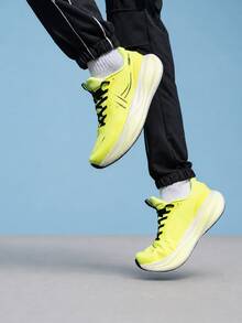 XTEP New Men's Sports Shoes, Fitness Training, Shock Absorption, Comfortable Running Shoes - Lemon Yellow/black - View 1