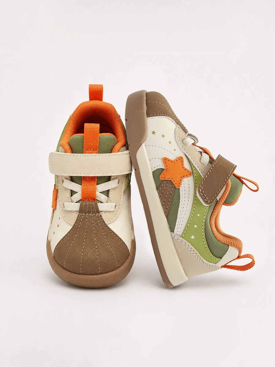 Balabala Toddler First Walker Shoes 2026 Spring/Autumn New Classic Anti-Slip Bread Shoes Children's Shoes - Coffee Flower Color - View 1
