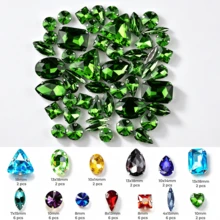 50pcs/Bag Mixed Color Glitter Glass Crystal Rhinestones, Silver Metal Flat Back, Hand-Sewn Rhinestones, Suitable For Flat Back Handmade Gemstones, DIY Accessories, Used For Decorating Clothes, Dresses, Bags, Shoes, Brooches, Earrings, Handmade Crafts - Multicolor - View 14