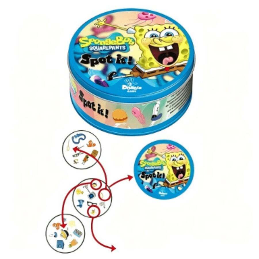 DOBBLE Fun Matching Cards - Visual Reaction Game Cards - Play With Family And Friends & Quick Matching Card Game - Tin Box For Family Gatherings - Multiplayer Fun, Party Decorations, Themed Box, Card Game - Multicolor - View 1
