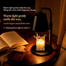 Minimalist Table Candle Warmer Lamp, Wear-Resistant Metal Shade, Full Timing And Brightness Adjustment Features. Perfect Home Ornament, Desirable Gift For Christmas, Graduation And Housewarming Events. - US A Type Plug(110-127V) - View 8