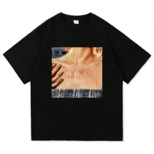 LeS Popular Album T-Shirt, Harajuku Unisex Stil, Reine Baumwolle Fan Geschenk, Top, Damen Tops, Tops, Unisex - Schwarz - Übersicht 1