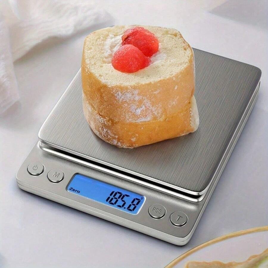 SOKANY 家用食物秤、廚房秤、烘焙秤。高精度 (0.01g)。2 顆 AAA 電池。多單位轉換、高解析度 LCD 顯示螢幕。不鏽鋼表面、防水、防塵且耐用。適用於居家烘焙與烹飪。