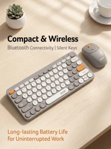 Acer OKR250 Kombo Keyboard dan Mouse Nirkabel Ultra Tipis: Koneksi Bluetooth 5.0 Dual-mode, Dapat Diisi Ulang, Kombinasi Keyboard dan Mouse Senyap, Portabel untuk Laptop dan Penggunaan Kantor, Daya Tahan Baterai Lama, Kebisingan Rendah, Perangkat Tambahan Komputer Rumah - View 2