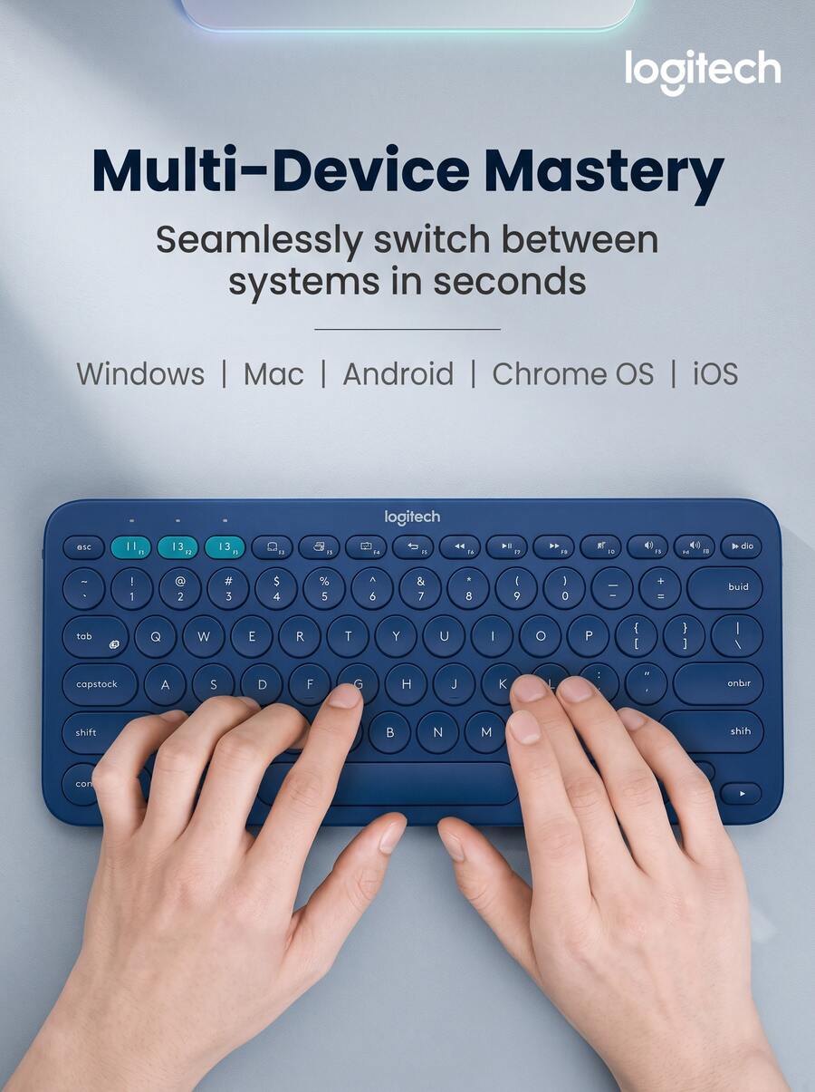 Logitech K380 Wireless Keyboard Dual-Mode Office Portable Silent Phone Laptop Ergonomic Design Tablet Laptop Phone Universal Lightweight Portable - View 1
