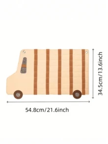 YIYIQCSJ Children's Racing Car Storage Rack - Large Capacity Hanging Storage, Beige Racing Stripe Background, Fabric Garage For Boys' Room, Space-Saving Vertical Wall Decor - Multicolor - View 6