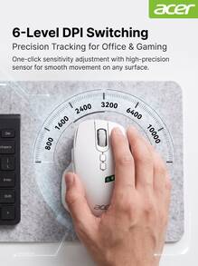Acer OMR254 Tri-Mode Silent Mouse (Bluetooth/Wired/Wireless), With Visual Digital Display Indicator, Lightweight Ergonomic Design, Compatible With Computers And Tablets - View 7