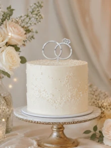 1/2/5/10件鑽戒蛋糕裝飾插牌，壓克力材質，適用於婚禮、訂婚、週年紀念、情人節派對蛋糕裝飾，蛋糕插牌，烘焙裝飾用品 - 銀色 - 查看 6
