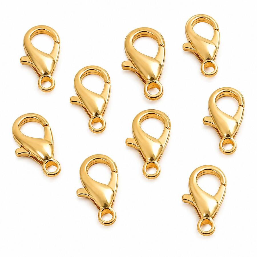 12x7mm Gold Tone Lobster Clasps For Jewelry Making, Small Trigger Claw Clasps Without Jump Rings For Bracelets, Necklaces And DIY Accessories - KC Gold - View 1