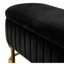 Storage Benches - Black + Metal & Wood + Foam - View 4