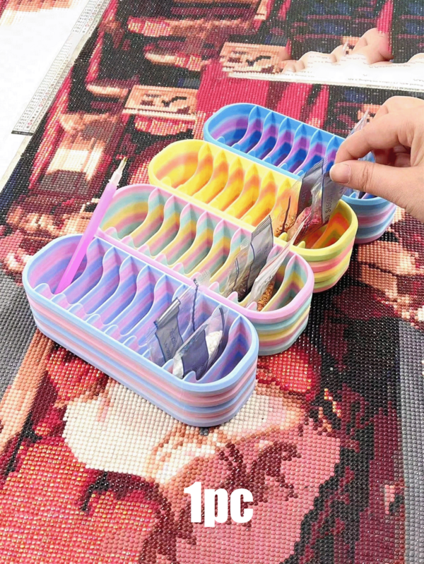 Caja de almacenamiento de cuentas para pintura de diamantes de 10 compartimentos, organizador codificado por colores, contenedor de almacenamiento hecho a mano, adecuado para entusiastas, suministros de arte de diamantes y almacenamiento de cuentas