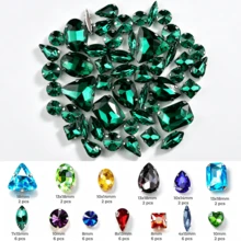 50pcs/Bag Mixed Color Glitter Glass Crystal Rhinestones, Silver Metal Flat Back, Hand-Sewn Rhinestones, Suitable For Flat Back Handmade Gemstones, DIY Accessories, Used For Decorating Clothes, Dresses, Bags, Shoes, Brooches, Earrings, Handmade Crafts - Multicolor - View 20