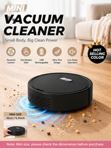 Mini Robot Vacuum Cleaner, Automatic Sweeping And Vacuuming Cleaning Machine, USB Rechargeable Floor Cleaning Robot, Suitable For Wooden Floors, Hard Floors And Daily Cleaning, Ideal For Pet Hair And Home Dust Cleaning - B - View 3