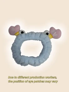 1pc Cute Crab-Shaped Headband Made Of Thick And Comfortable Coral Fleece, Featuring Excellent Elasticity And Soft Touch. Designed With Vivid 3D Adhesive Eyes And Embroidered Heart Crab Claws, It Can Firmly Hold Loose Hair During Face Washing, Makeup And Skincare. Non-Slip And Lightweight, The Adorable Cartoon Style Brings Fun To Daily Beauty Routines, Making It An Ideal Cute Gift For Teenage Girls And Women For Shower, Spa And Everyday Use. - One Size Fits All - View 14