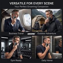 WEEME Mini Reciprocating Electric Shaver For Men, 2 Colors Black Green Optional, Portable Pocket Car Travel Beard Razor With Protective Dust Cover, USB Fast Charge Shaving Tool For Business Trip Driving - Multicolor - View 4