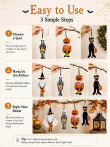 Halloween Creative Ghost Pumpkin Small Hanging Ornament, Halloween Decoration Party Scene Decor, Halloween Doll Hanging Decoration - Multicolor - View 6