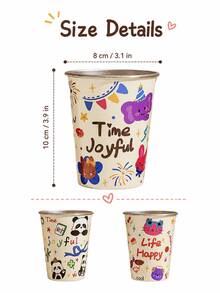 1pc High‑Aesthetic Cute Graffiti Stainless Steel Cup, Shatter‑Resistant Coffee Water Mug, Stylish Couple Drinking Cup For Home Desktop Daily Use - Multicolor - View 9