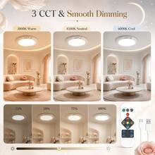1/2PCS 7.48in Wireless Motion Sensor Ceiling Light, Rechargeable Battery Operated LED Light With Remote, 3000K-6000K 3CCT Dimmable Timer, Magnetic Mount For Closet, Hallway, Stairs, Kitchen, Garage - one-size - View 4