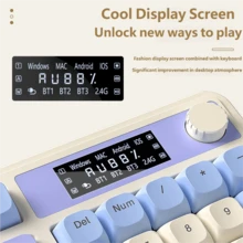 AULA 99-Key Wireless Mechanical Tactile Keyboard And Mouse Combo, RGB Backlit, 3-Mode Gaming Keyboard, USB External Bluetooth Computer Keyboard And Mouse, Compatible With PC, Laptop, Mac - View 5