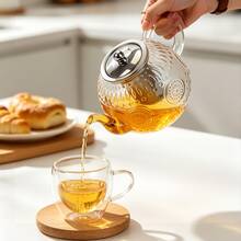 Glass Teapot With Infuser, 1500ml Borosilicate Glass Tea Kettle With Stovetop Design, Loose Leaf Tea Pot For Blooming Herbal Tea, Heat Resistant Tea Maker With PVC Trivet - View 8