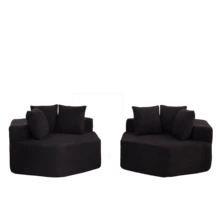 Swivel Chair - Black + Chenille + Foam+Spring + 2 Seat + Modern - View 11