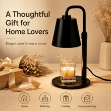 Minimalist Table Candle Warmer Lamp, Wear-Resistant Metal Shade, Full Timing And Brightness Adjustment Features. Perfect Home Ornament, Desirable Gift For Christmas, Graduation And Housewarming Events. - US A Type Plug(110-127V) - View 10