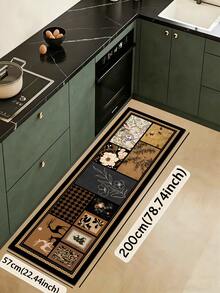 1 Pc Brown Fawn Pattern Kitchen Mat, 3.5 Mm Soft Rubber That Absorbs Water And Is Easy To Clean. Suitable For Corridors, Bathrooms, Living Rooms, Outdoor Door Mats, And Toilets. Useable Throughout The Year And For Various Holidays. - Multicolor - View 15