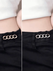 3pcs Seamless Waist Belt, Metal Waist Buckle, Suitable For Jeans And Skirts, Adjustable To Prevent Exposure - Multicolor - View 3