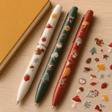1pc Phone Decorative Sticker - Warm Autumn Mushroom Cartoon Pattern, Suitable For Phone, Camera, Earphone And Cup DIY Decoration Sticker - Rectangle - View 3