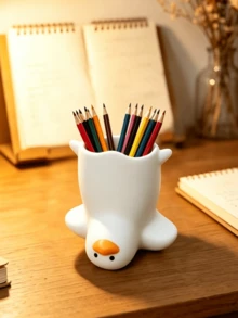 Cute Duck Shaped Pen Holder, Charming Creative Fun Desktop Decor, Suitable For Storing Pens, Pencils Or Various Small Items - Upside-down Duck Pencil Case - View 1